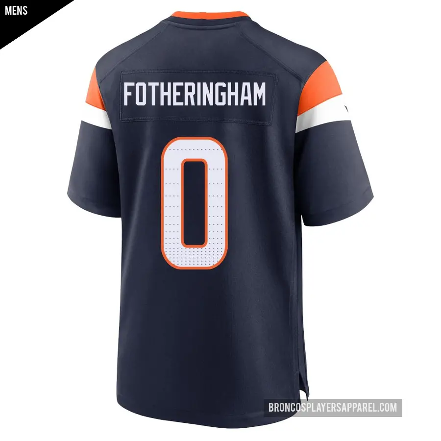 Men&#039;s Denver Broncos &#65283;0 Cole Fotheringham Navy Game Alternate Jersey