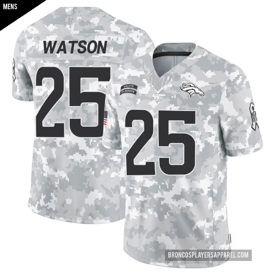 Men's Denver Broncos ＃25 Blake Watson Arctic Camo Limited 2024 Salute to Service Jersey