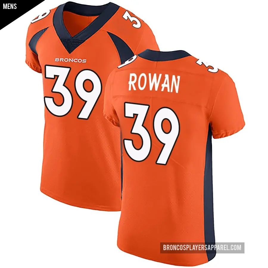 Men's Denver Broncos ＃39 Kyrese Rowan Orange Elite Team Color Vapor Untouchable Jersey