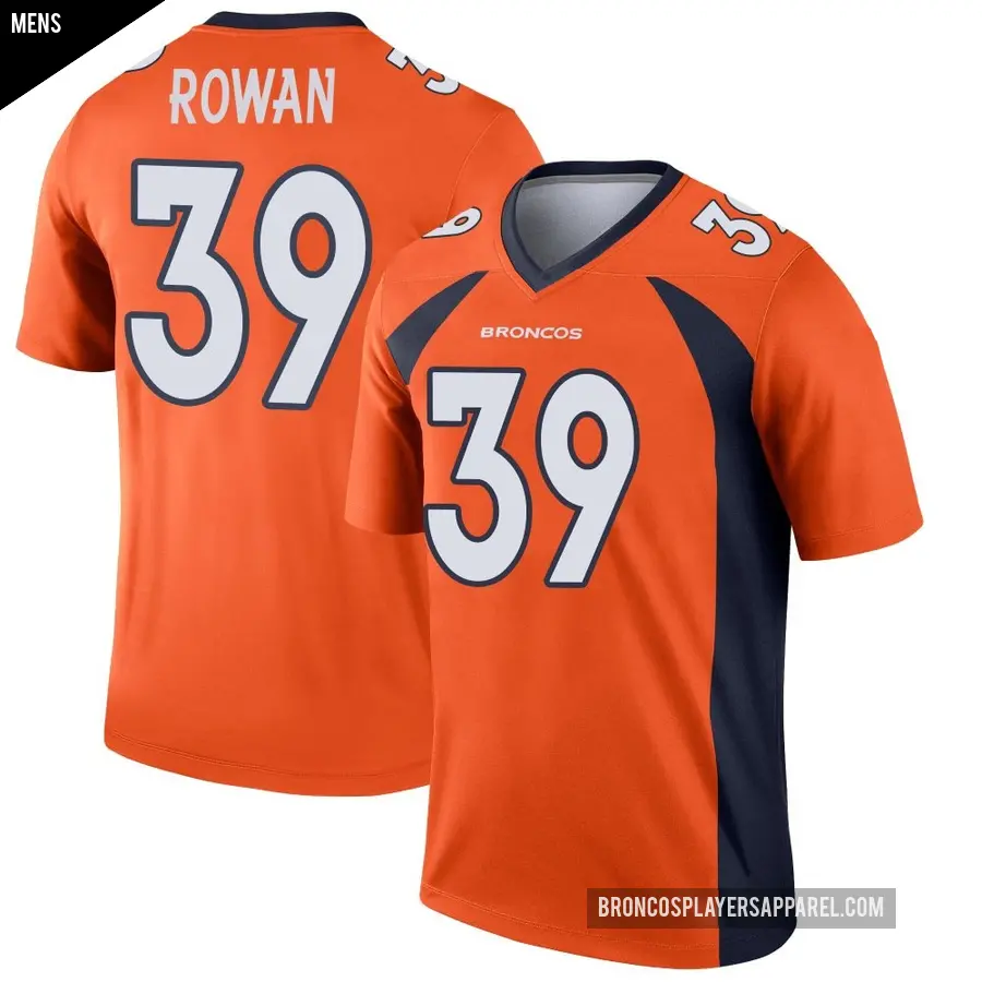 Men's Denver Broncos ＃39 Kyrese Rowan Orange Legend Jersey