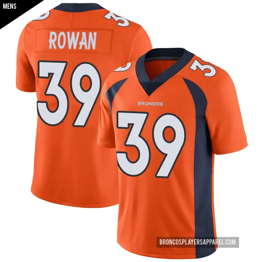 Men's Denver Broncos ＃39 Kyrese Rowan Orange Limited Team Color Vapor Untouchable Jersey