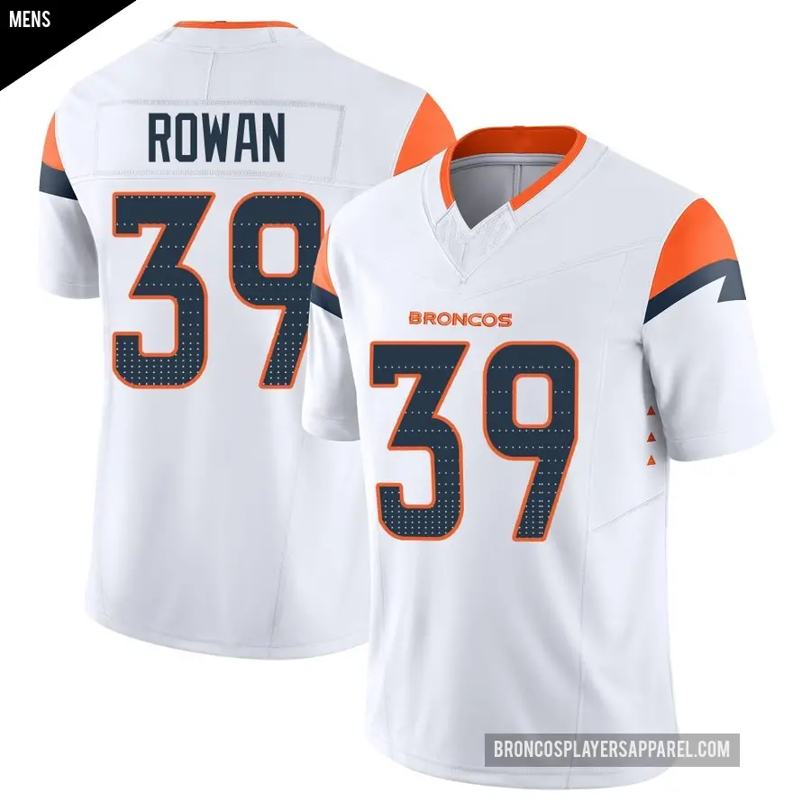 Men's Denver Broncos ＃39 Kyrese Rowan White Limited Vapor F.U.S.E. Jersey