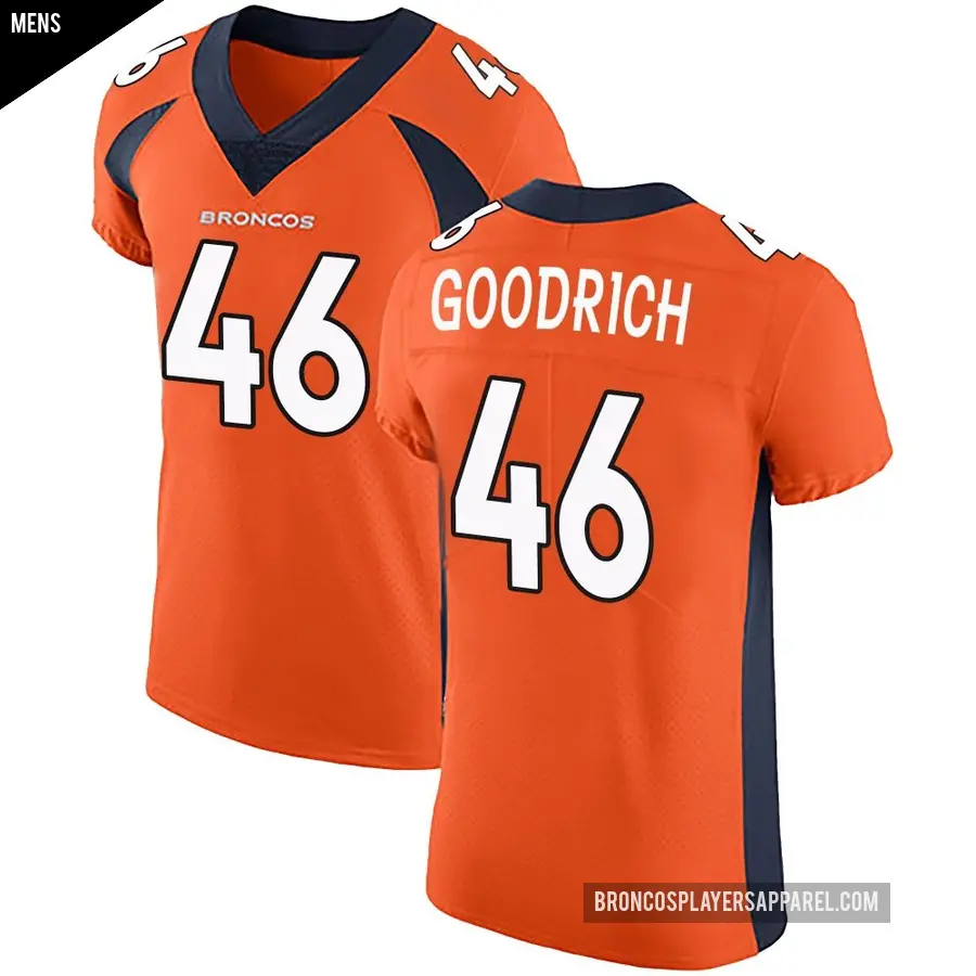 Men's Denver Broncos ＃46 Mario Goodrich Orange Elite Team Color Vapor Untouchable Jersey