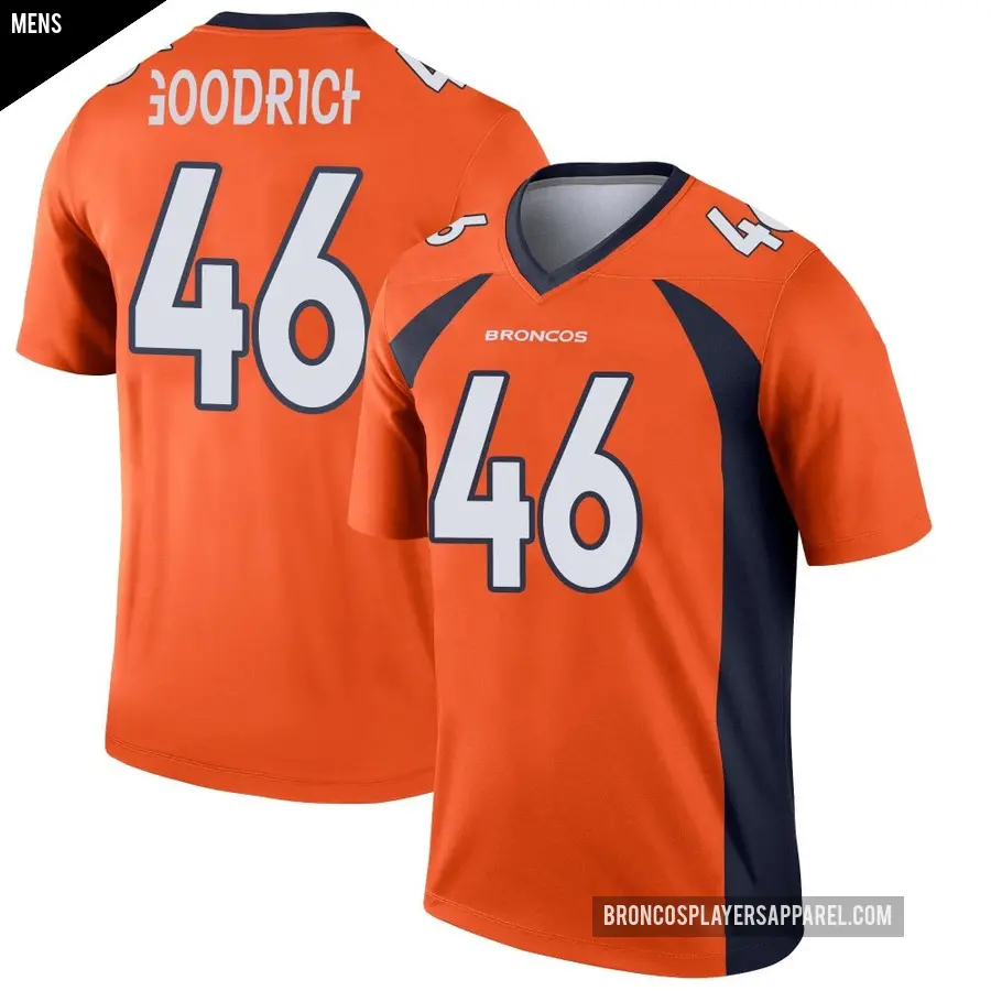 Men's Denver Broncos ＃46 Mario Goodrich Orange Legend Jersey