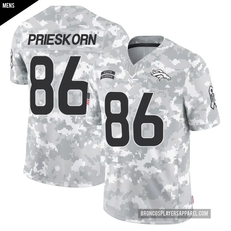 Men's Denver Broncos ＃86 Caden Prieskorn Arctic Camo Limited 2024 Salute to Service Jersey
