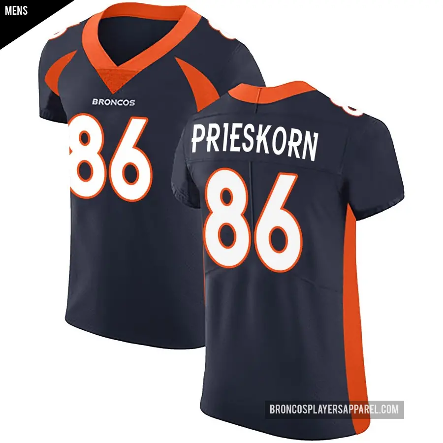 Men's Denver Broncos ＃86 Caden Prieskorn Navy Elite Alternate Vapor Untouchable Jersey