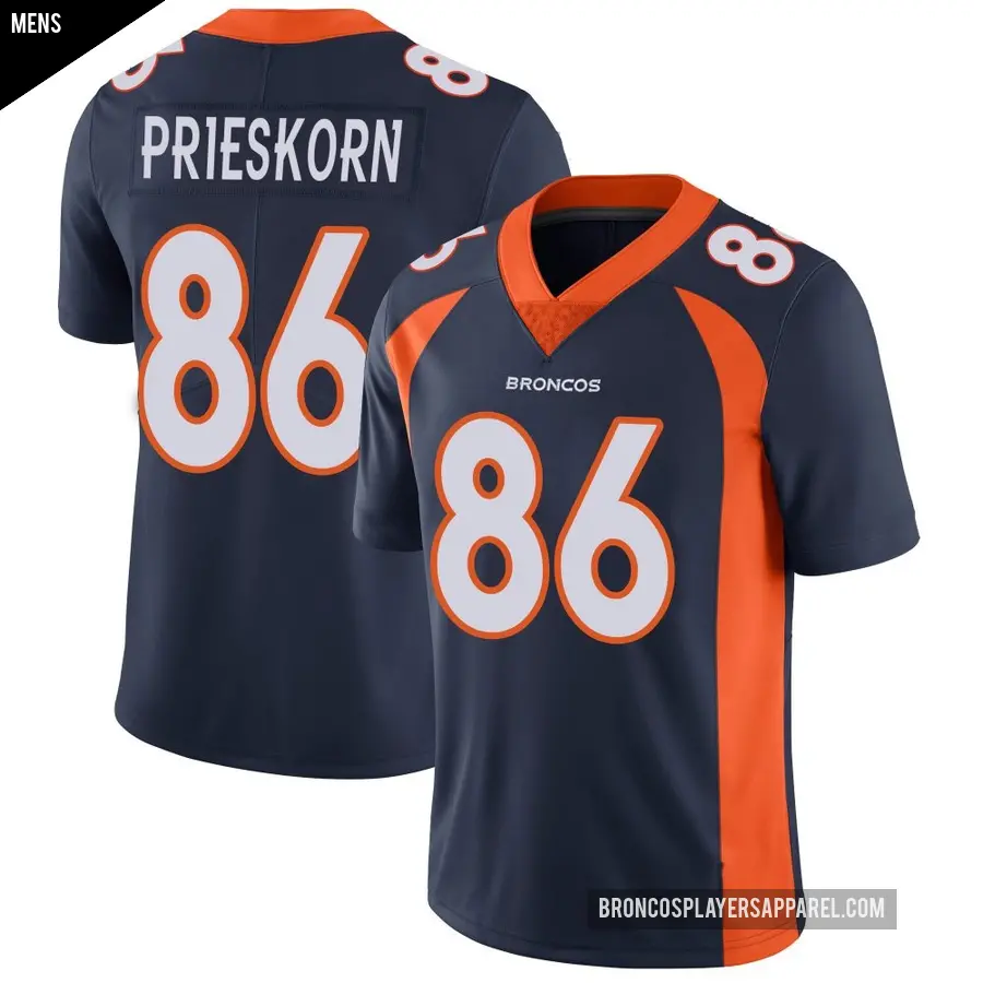 Men's Denver Broncos ＃86 Caden Prieskorn Navy Limited Vapor Untouchable Jersey