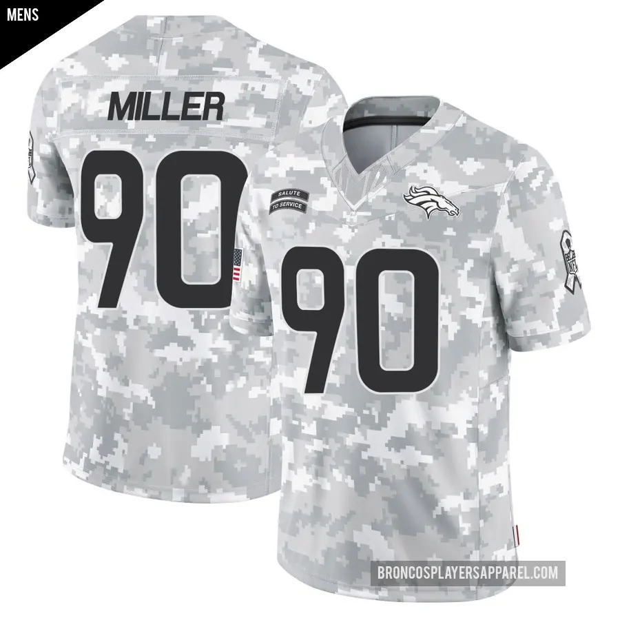 Men's Denver Broncos ＃90 Jordan Miller Arctic Camo Limited 2024 Salute to Service Jersey