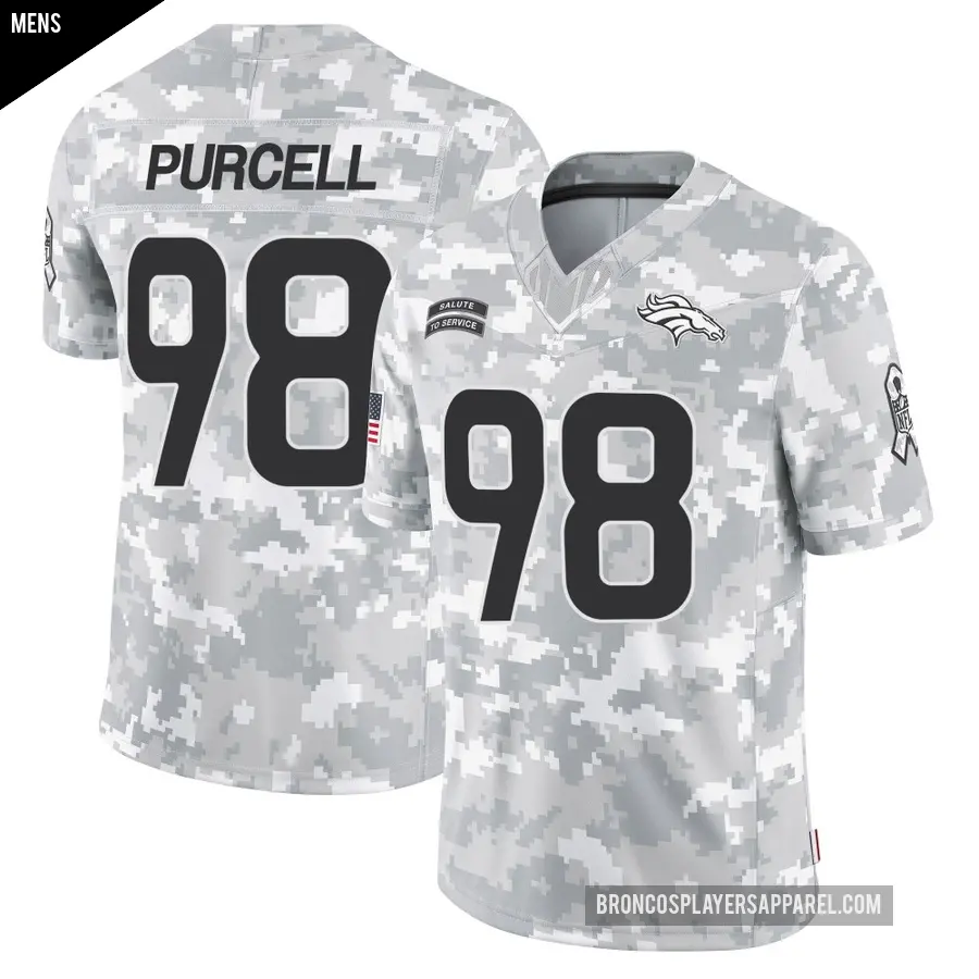 Men's Denver Broncos ＃98 Mike Purcell Arctic Camo Limited 2024 Salute to Service Jersey
