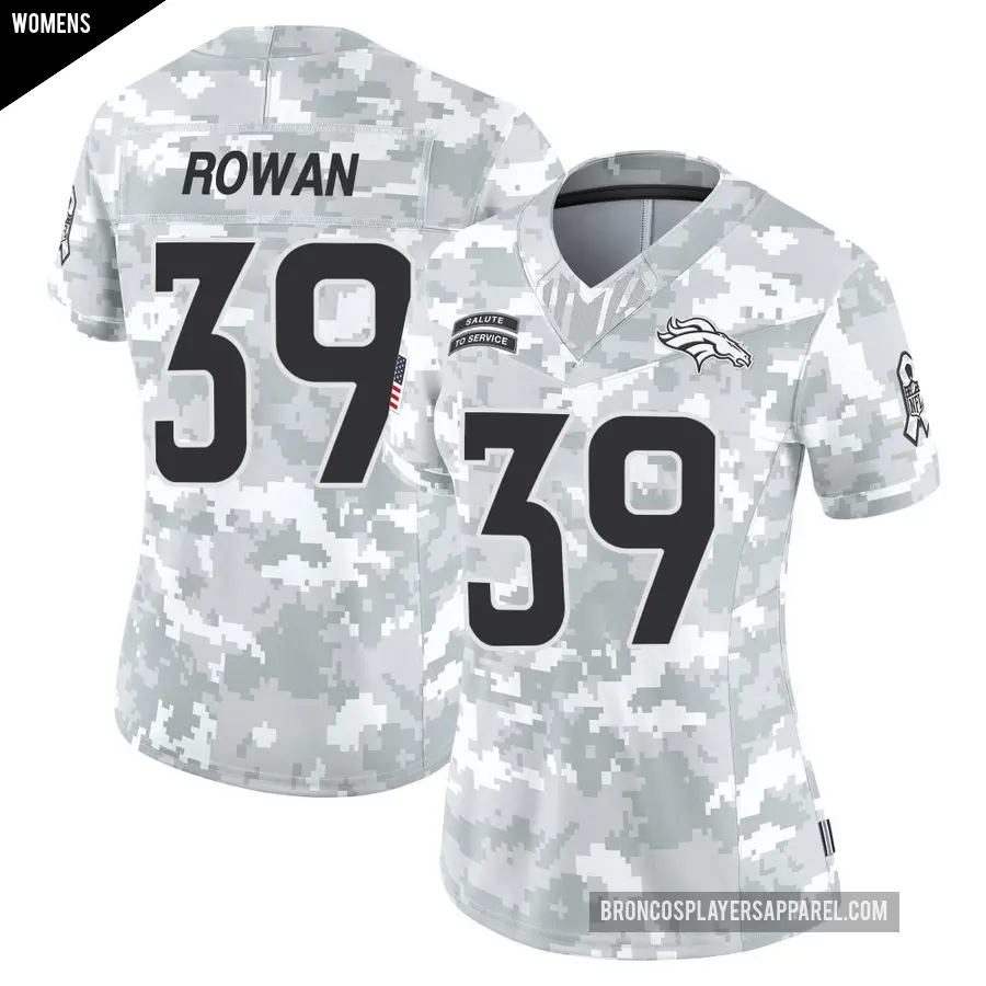 Women's Denver Broncos ＃39 Kyrese Rowan Arctic Camo Limited 2024 Salute to Service Jersey
