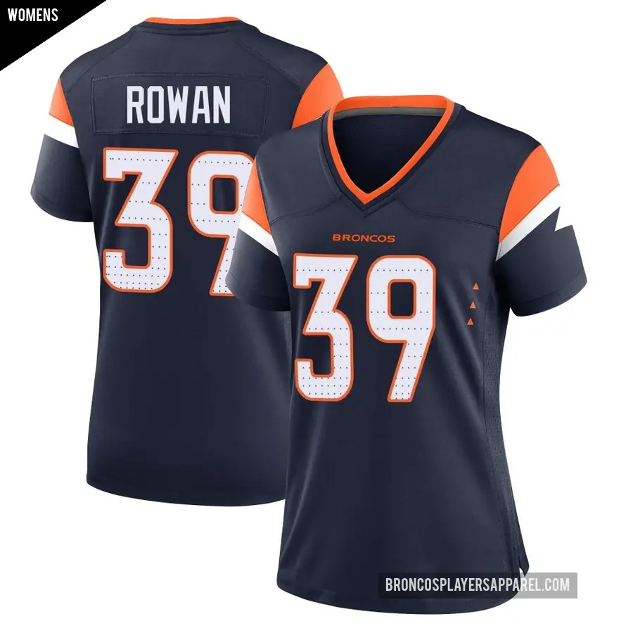 Women's Denver Broncos ＃39 Kyrese Rowan Navy Game Alternate Jersey
