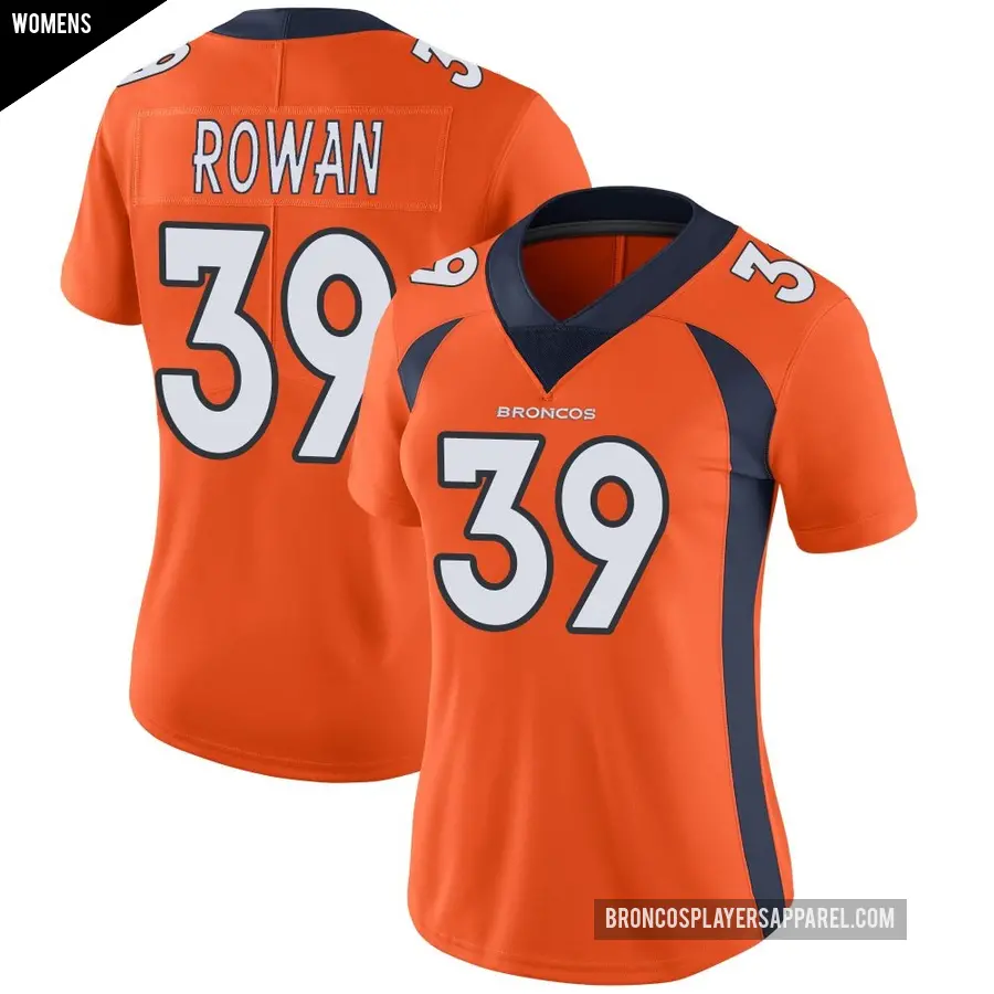 Women's Denver Broncos ＃39 Kyrese Rowan Orange Limited Team Color Vapor Untouchable Jersey