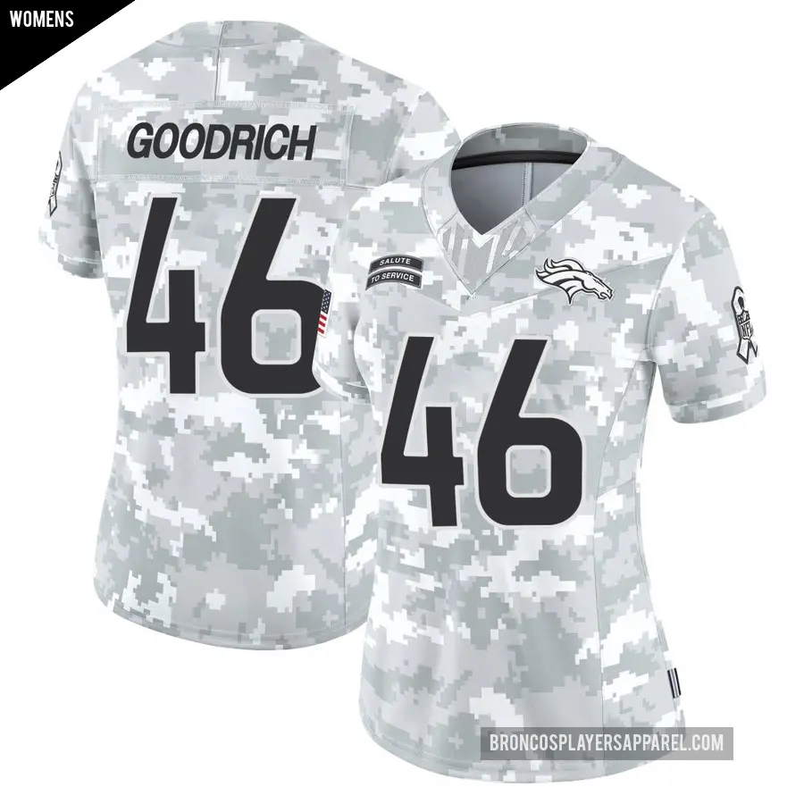 Women's Denver Broncos ＃46 Mario Goodrich Arctic Camo Limited 2024 Salute to Service Jersey