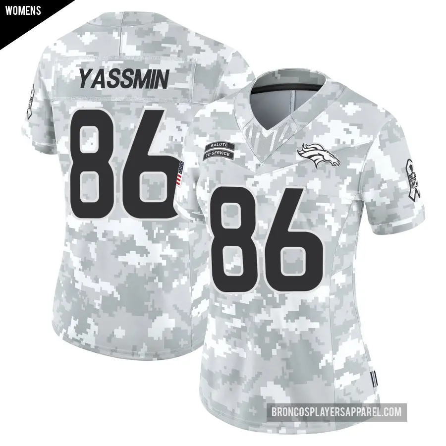 Women's Denver Broncos ＃86 Thomas Yassmin Arctic Camo Limited 2024 Salute to Service Jersey