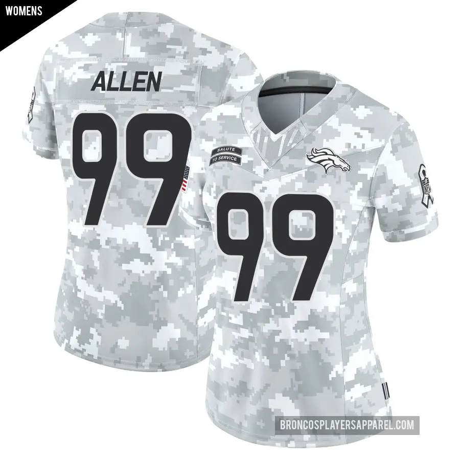 Women's Denver Broncos ＃99 Zach Allen Arctic Camo Limited 2024 Salute to Service Jersey