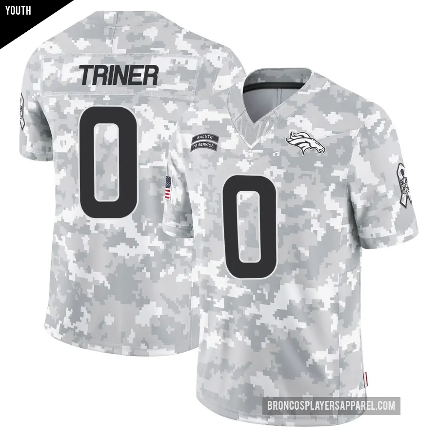 Youth Denver Broncos ＃0 Zach Triner Arctic Camo Limited 2024 Salute to Service Jersey