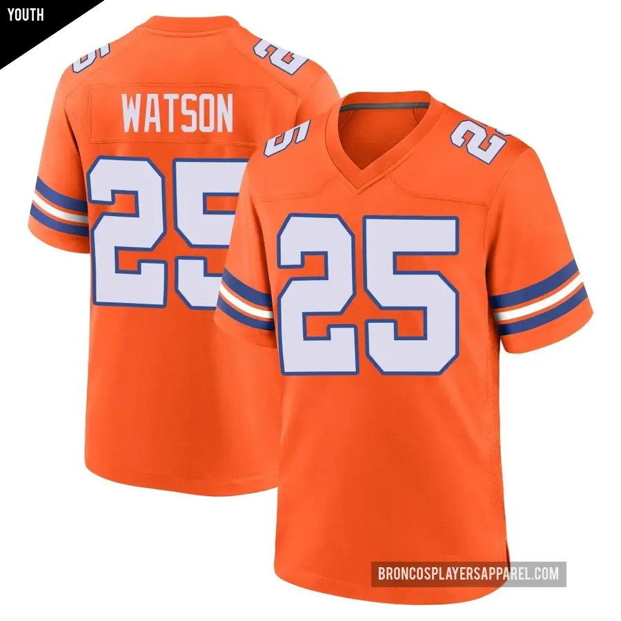 Youth Denver Broncos ＃25 Blake Watson Orange Game Alternate Mile High Collection 1977 Throwback Jersey