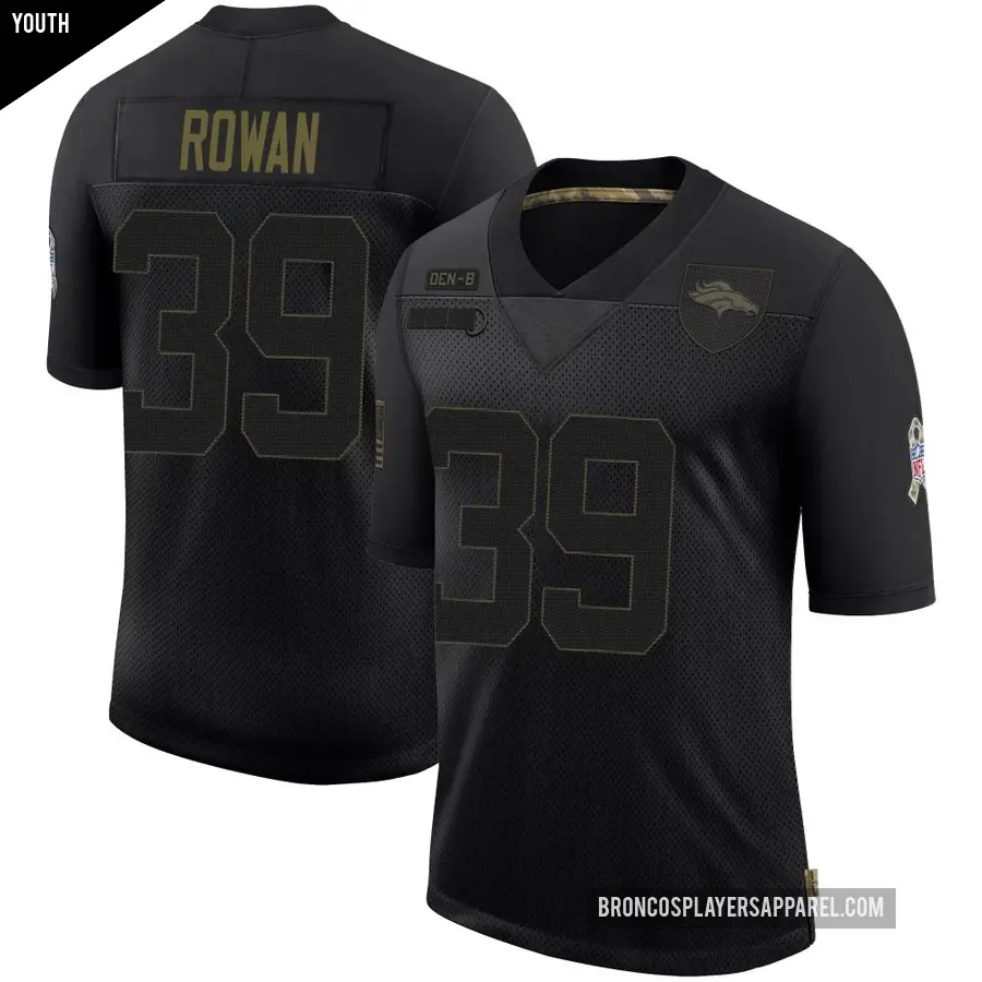 Youth Denver Broncos ＃39 Kyrese Rowan Black Limited 2020 Salute To Service Jersey