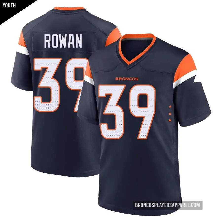 Youth Denver Broncos ＃39 Kyrese Rowan Navy Game Alternate Jersey