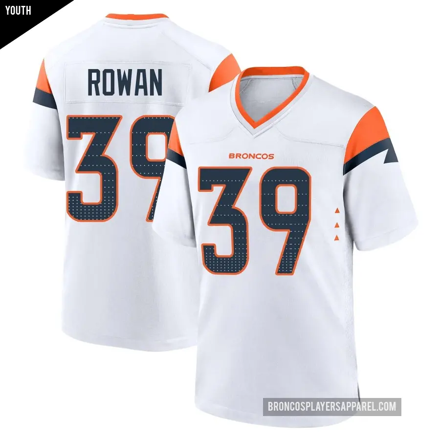 Youth Denver Broncos ＃39 Kyrese Rowan White Game 2nd Jersey