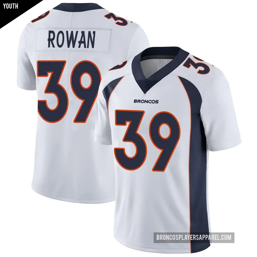 Youth Denver Broncos ＃39 Kyrese Rowan White Limited Vapor Untouchable Jersey
