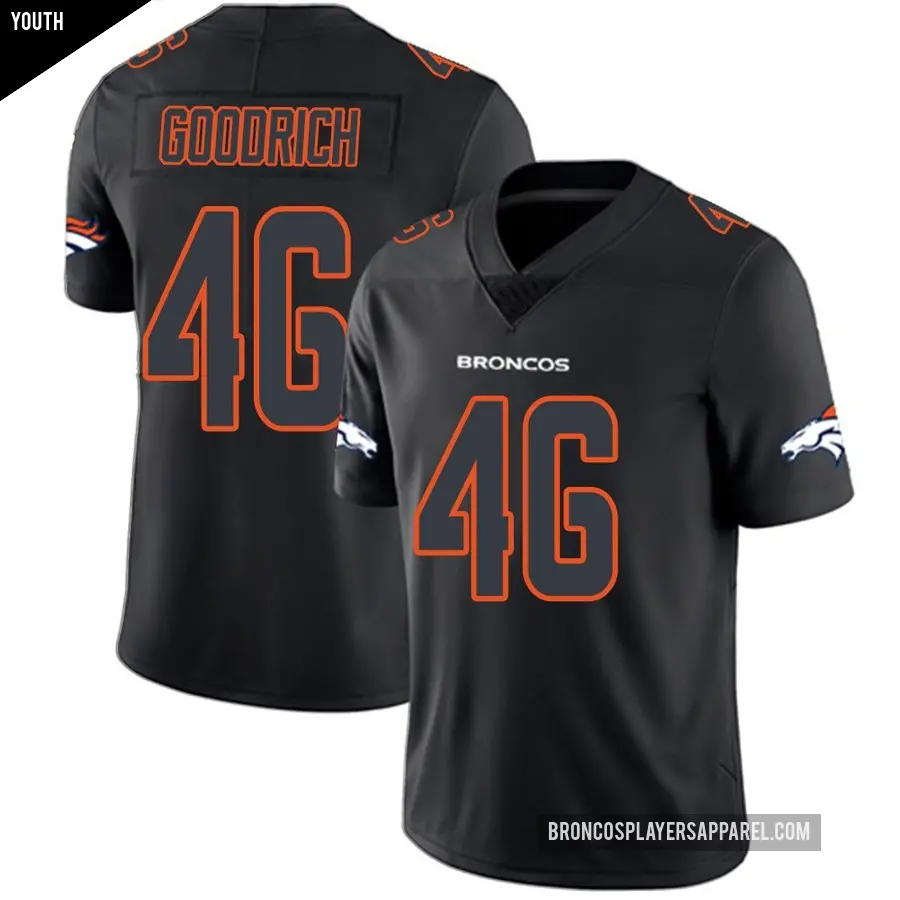 Youth Denver Broncos ＃46 Mario Goodrich Black Impact Limited Jersey