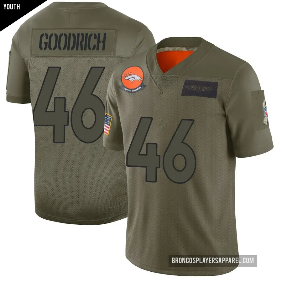 Youth Denver Broncos ＃46 Mario Goodrich Camo Limited 2019 Salute to Service Jersey