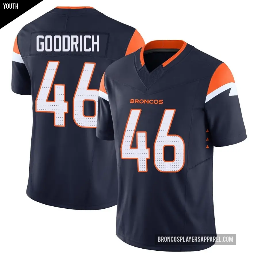 Youth Denver Broncos ＃46 Mario Goodrich Navy Limited Alternate Vapor F.U.S.E. Jersey
