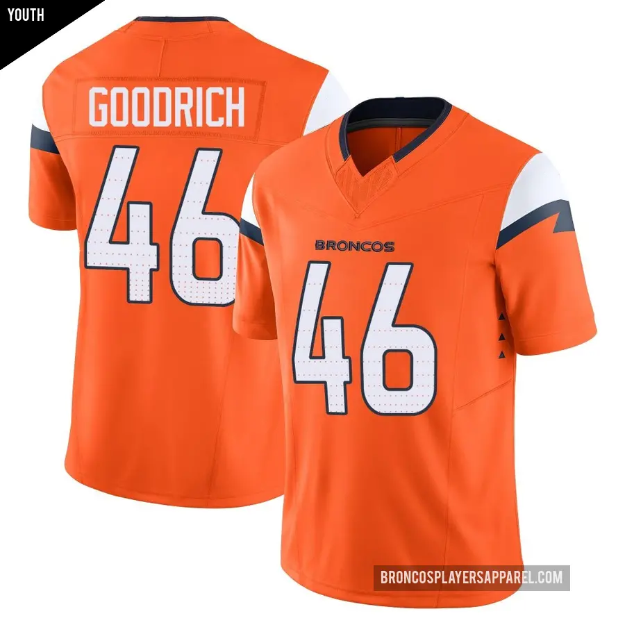 Youth Denver Broncos ＃46 Mario Goodrich Orange Limited Vapor F.U.S.E. 2nd Jersey