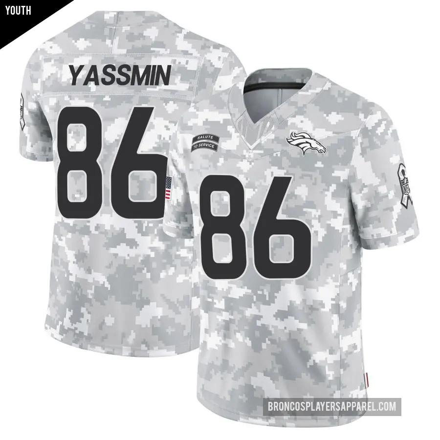 Youth Denver Broncos ＃86 Thomas Yassmin Arctic Camo Limited 2024 Salute to Service Jersey