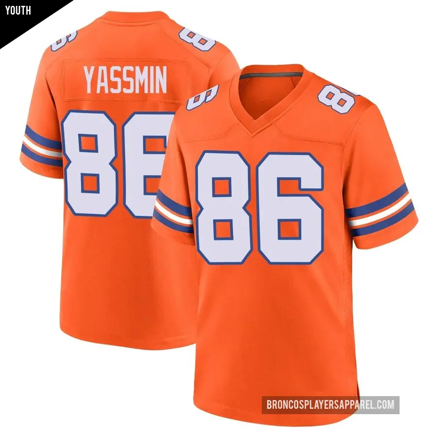 Youth Denver Broncos ＃86 Thomas Yassmin Orange Game Alternate Mile High Collection 1977 Throwback Jersey